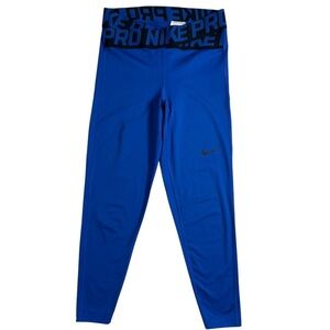 Nike Pro Dri-FIT Crossover Leggings Royal Blue Size Small EUC